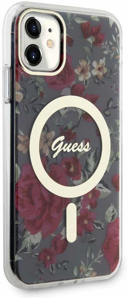 Dėklas GUESS GUHMN61HCFWSA IPHONE 11 / XR 6.1 "Žalias / KHAKI HARDCASE FLOWER MAGSAFE