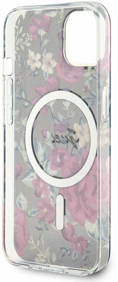 Dėklas GUESS GUHMP14SHCFWSA IPHONE 14/15/13 6.1 "Žalias / KHAKI HARDCASE FLOWER MAGSAFE