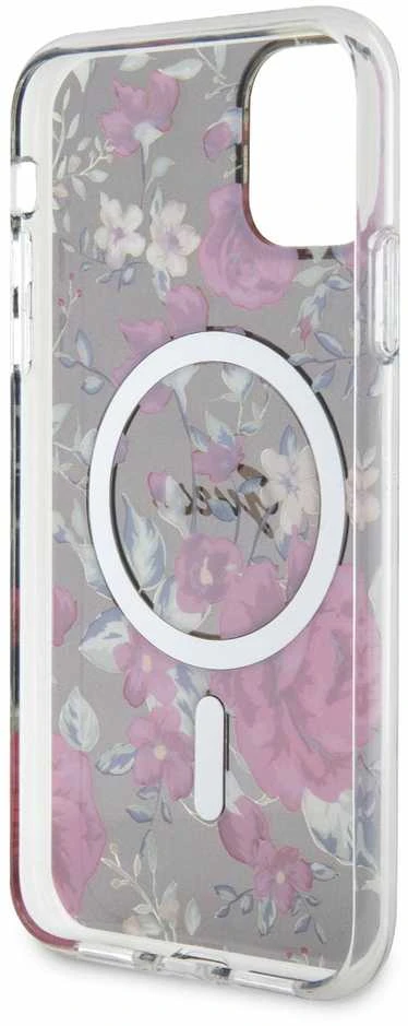 Dėklas GUESS GUHMN61HCFWSA IPHONE 11 / XR 6.1 "Žalias / KHAKI HARDCASE FLOWER MAGSAFE