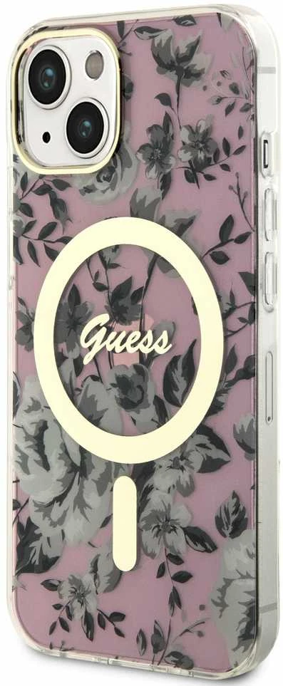 Dėklas GUESS GUHMP14SHCFWSP IPHONE 14/15/13 6.1 "Rožinis / Rožinis HARDCASE FLOWER MAGSAFE