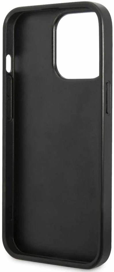 Guess GUHCP14LHGGSHK Apple iPhone 14 Pro 6,1″ juodos spalvos kietas dėklas Glitter Script