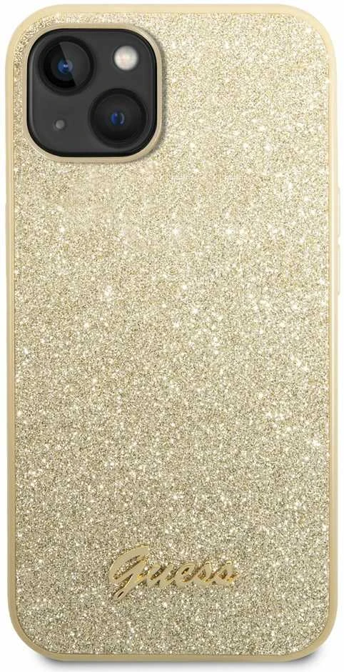 Dėklas GUESS GUHCP14MHGGSHD IPHONE 14 PLUS / 15 PLUS 6.7 "GOLD / GOLD HARD CASE GLITTER SCRIPT