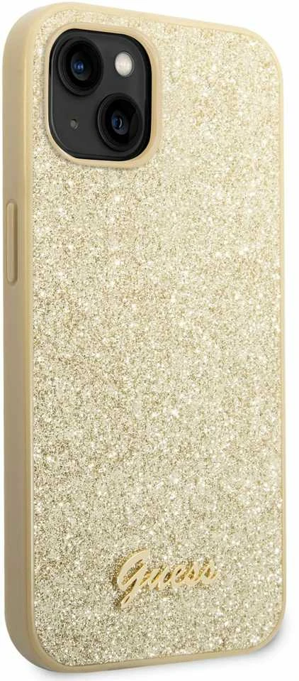 Dėklas GUESS GUHCP14MHGGSHD IPHONE 14 PLUS / 15 PLUS 6.7 "GOLD / GOLD HARD CASE GLITTER SCRIPT