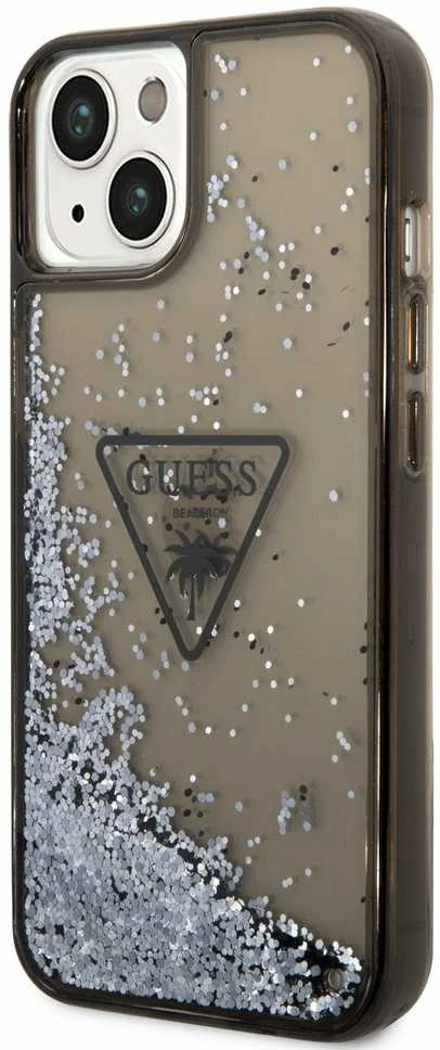 Dėklas GUESS GUHCP14MLFCTPK IPHONE 14 PLUS / 15 PLUS 6.7 "Juodas / Juodas HARDCASE LIQUID GLITTER PALM COLLECTION