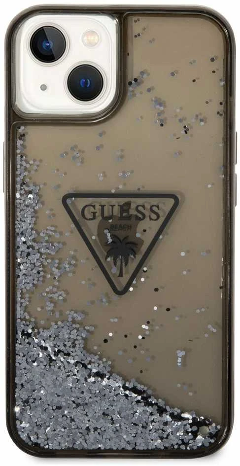 Dėklas GUESS GUHCP14MLFCTPK IPHONE 14 PLUS / 15 PLUS 6.7 "Juodas / Juodas HARDCASE LIQUID GLITTER PALM COLLECTION