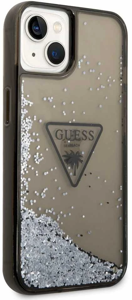 Dėklas GUESS GUHCP14MLFCTPK IPHONE 14 PLUS / 15 PLUS 6.7 "Juodas / Juodas HARDCASE LIQUID GLITTER PALM COLLECTION