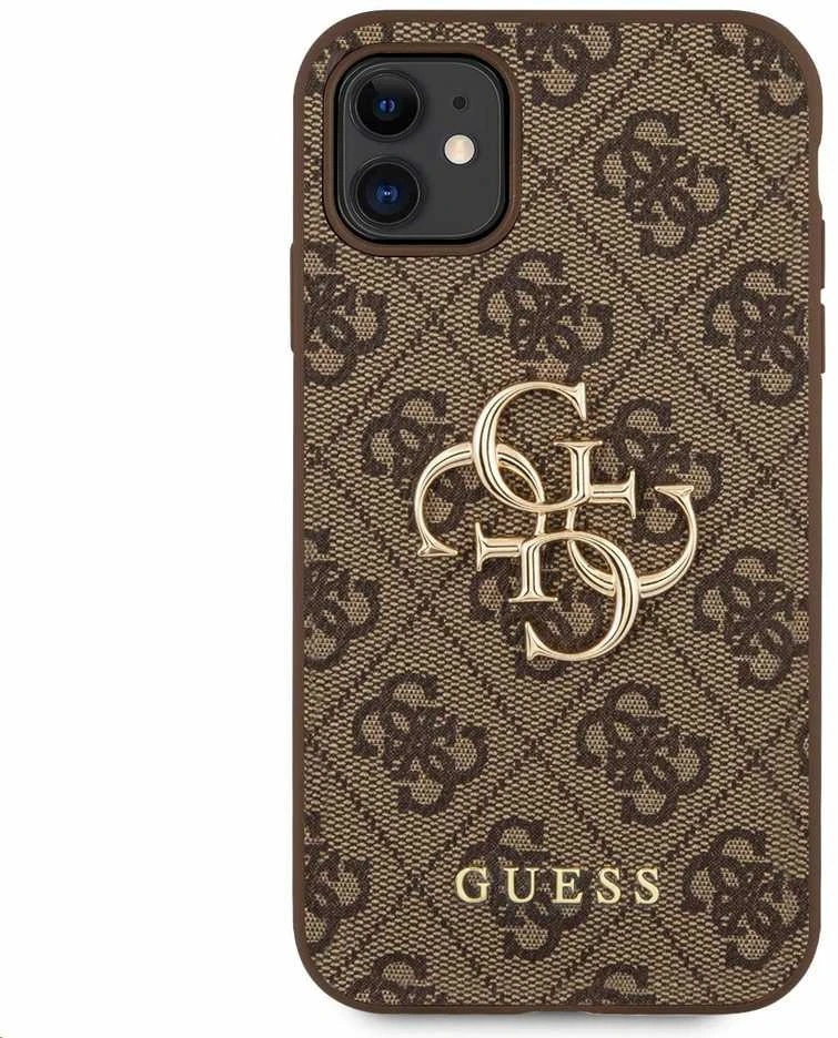 Guess Apple iPhone 11 / XR from the 4G Big Metal Logo series – dėklas telefonui rudos spalvos