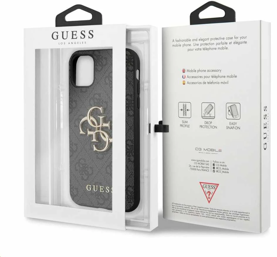 Dėklas Apple iPhone 11 Guess Big Metal Logo GUHCN614GMGGR juodos spalvos