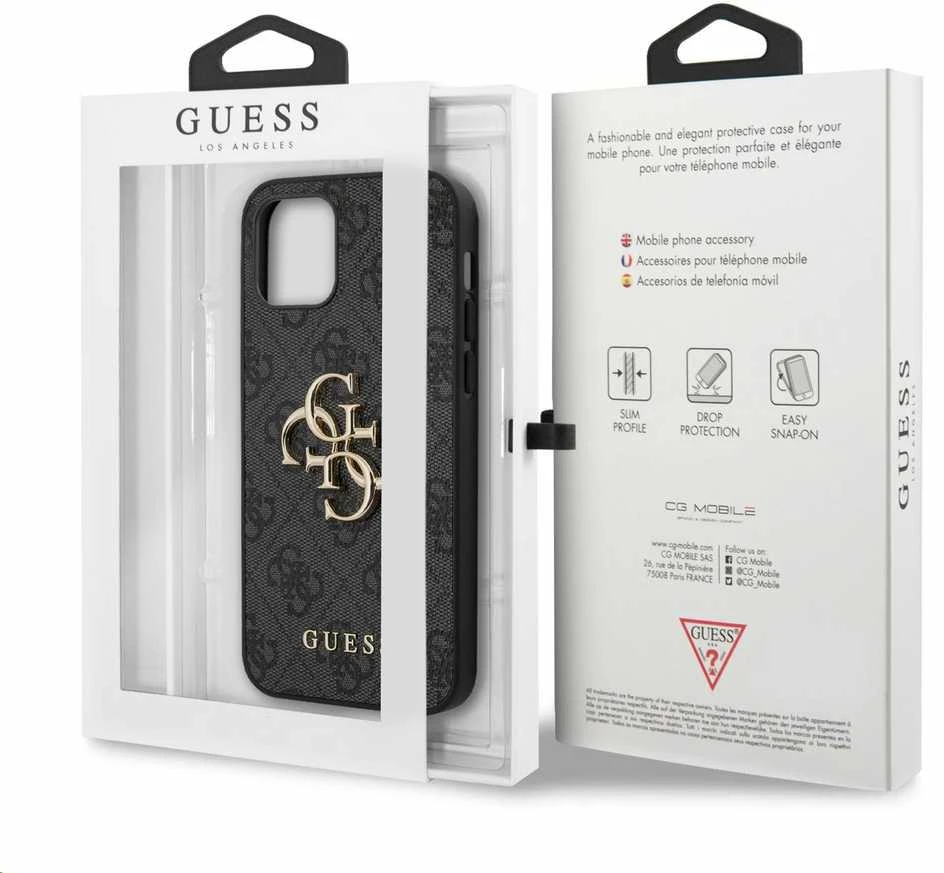 Dėklas GUESS GUHCP12M4GMGGR IPHONE 12/12 PRO 6.1 "GRAY/GRAY HARDCASE 4G BIG METAL LOGO