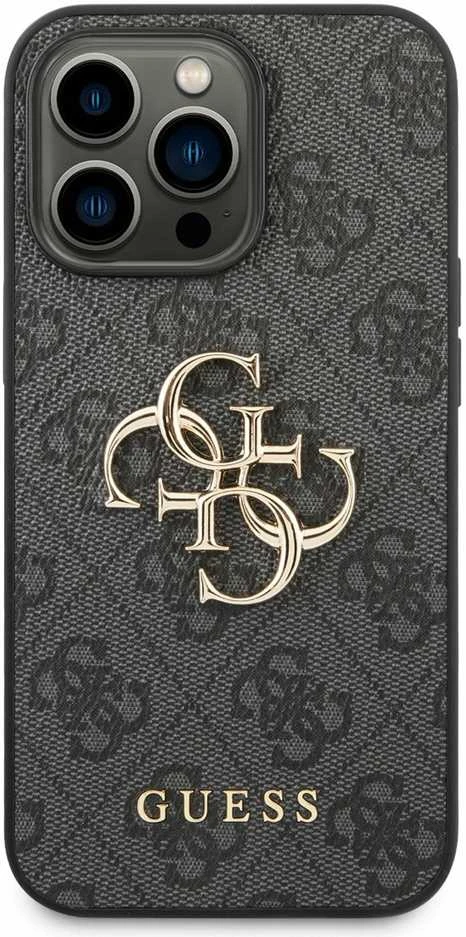 Apple iPhone 14 Pro Guess dėklas 4G Big Metal Logo pilkos spalvos