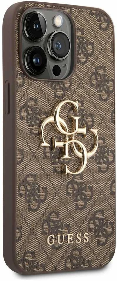 Dėklas GUESS GUHCP14X4X4GBBB IPHONE 14 PRO MAX 6.7 "BRONZE/BROWN HARDCASE 4G BIG METAL LOGO