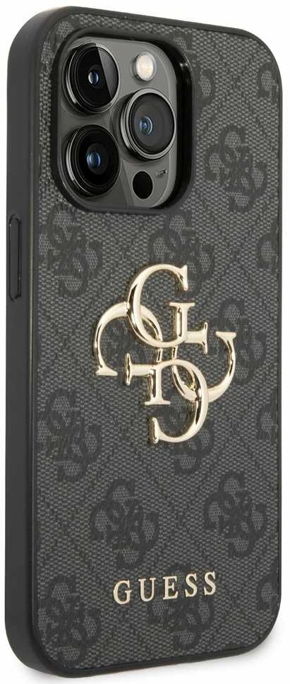 Apple iPhone 14 Pro Guess dėklas 4G Big Metal Logo pilkos spalvos
