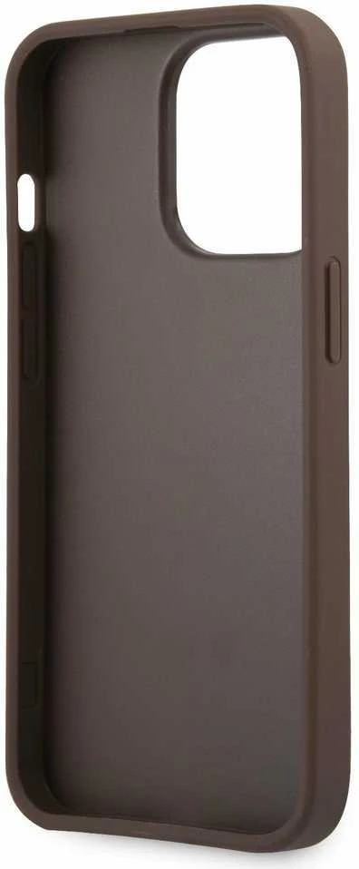 Apple iPhone 14 Pro Guess dėklas 4G Big Metal Logo rudos spalvos