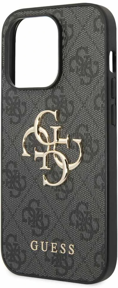 Apple iPhone 14 Pro Guess dėklas 4G Big Metal Logo pilkos spalvos