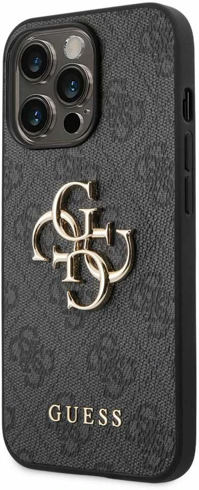 Apple iPhone 14 Pro Max Guess dėklas 4G Big Metal Logo pilkos spalvos