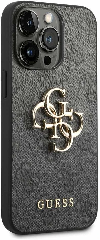 Apple iPhone 14 Pro Max Guess dėklas 4G Big Metal Logo pilkos spalvos
