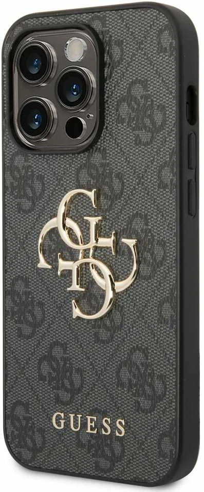 Apple iPhone 14 Pro Guess dėklas 4G Big Metal Logo pilkos spalvos