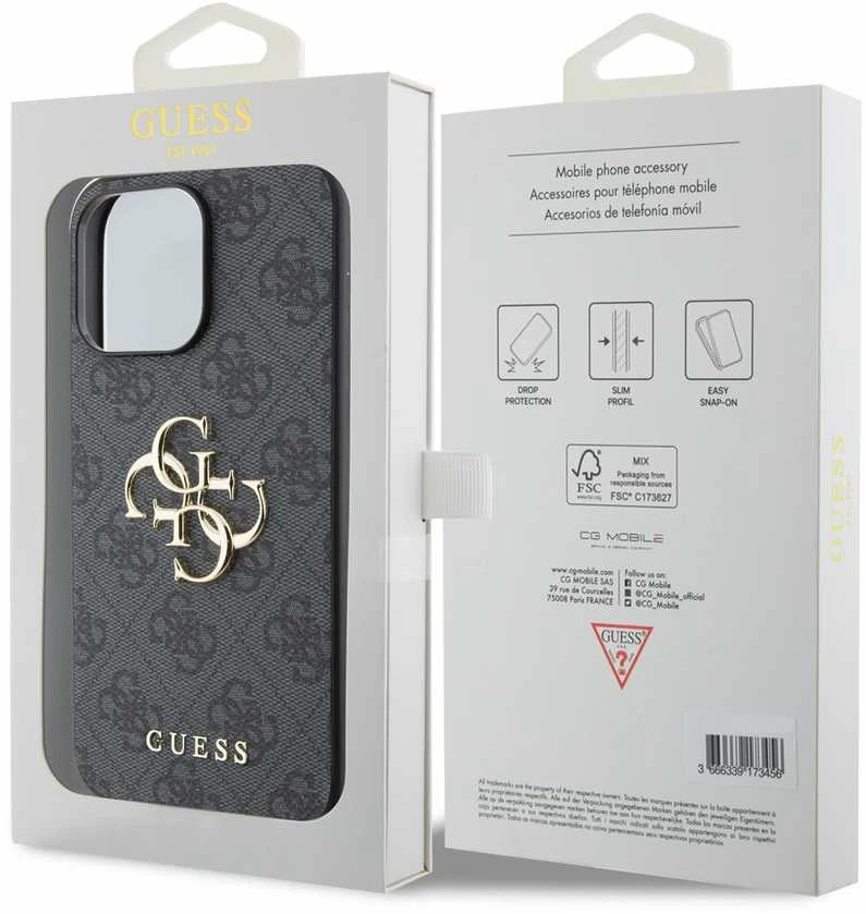 Dėklas GUESS GUHCP15X4GGGR IPHONE 15 PRO MAX 6.7 "GRAY/GRAY HARDCASE 4G BIG METAL LOGO