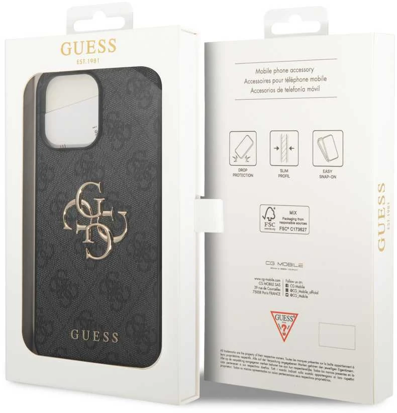 Dėklas GUESS GUHCP15X4GGGR IPHONE 15 PRO MAX 6.7 "GRAY/GRAY HARDCASE 4G BIG METAL LOGO