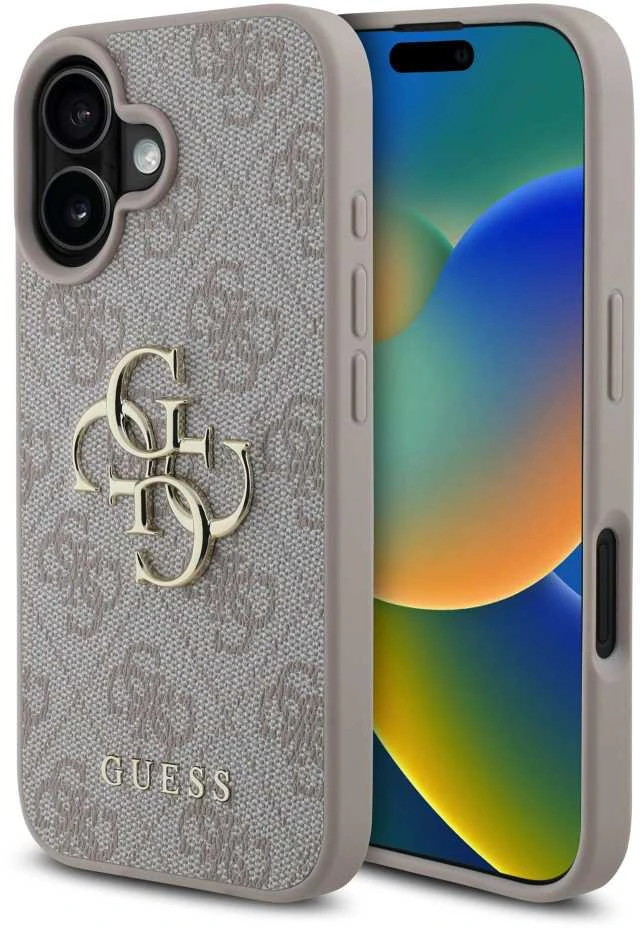 Guess 4G Big Logo Apple iPhone 16 – dėklas telefonui rožinės spalvos