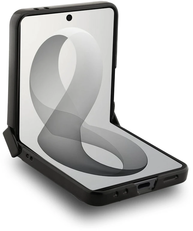 Guess PU 4G Metal Logo dėklas Samsung Galaxy Z Flip 8 rožinės spalvos