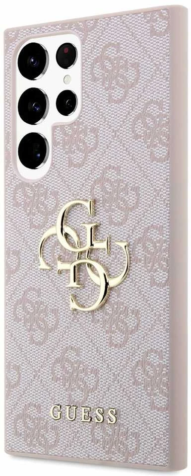 Dėklas GUESS GUHCS23L4GPPI S23 ULTRA S918 Rožinis/Rožinis HARDCASE 4G BIG METAL LOGO