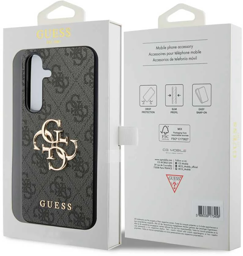 Samsung Galaxy S24 Plus Guess dėklas 4G Big Metal Logo (GUHCS24M4GMGGR) juodos spalvos