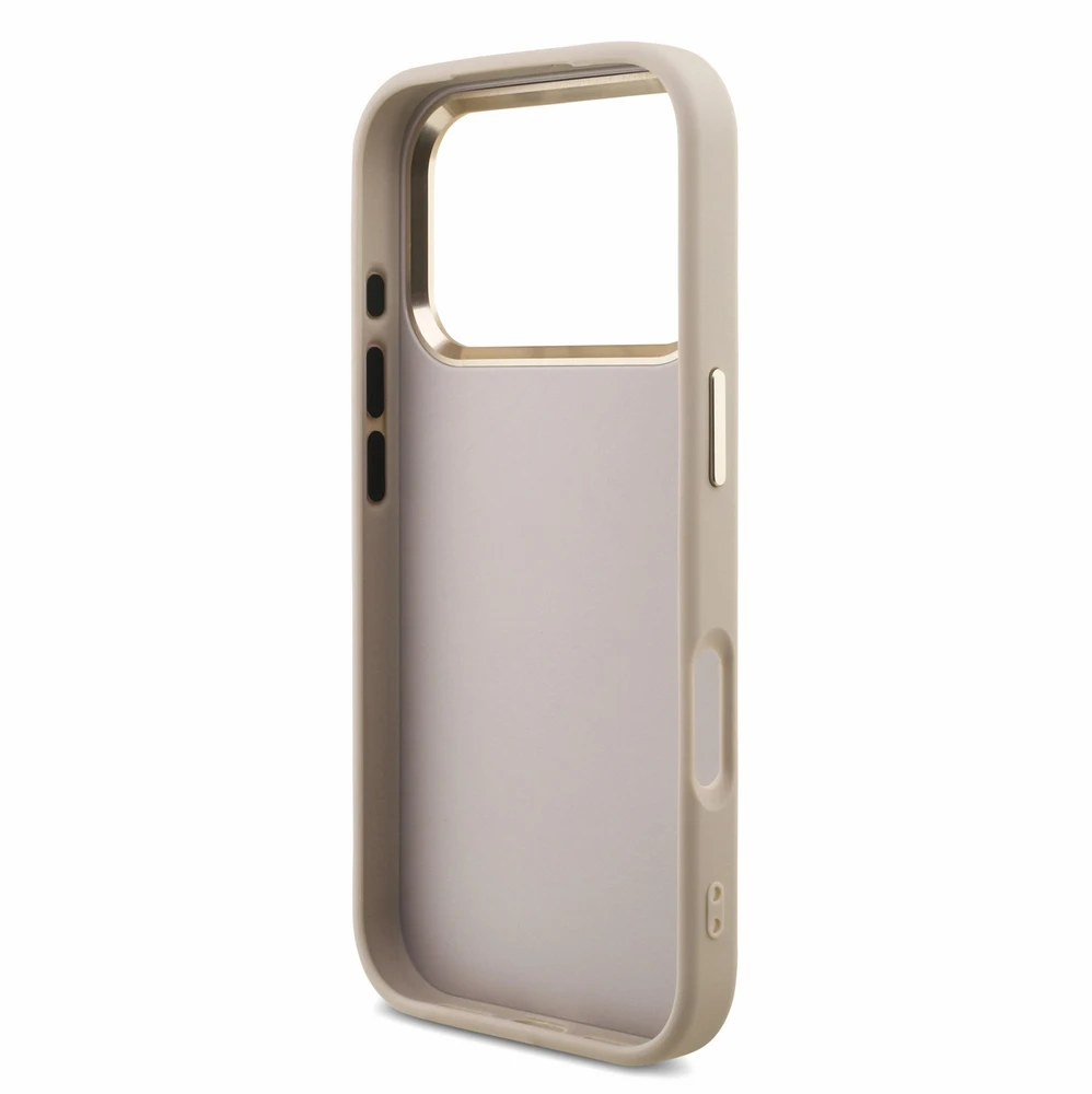 Dėklas Guess PU 4G Metal Logo Strap Case for iPhone 18 Pro Rožinė