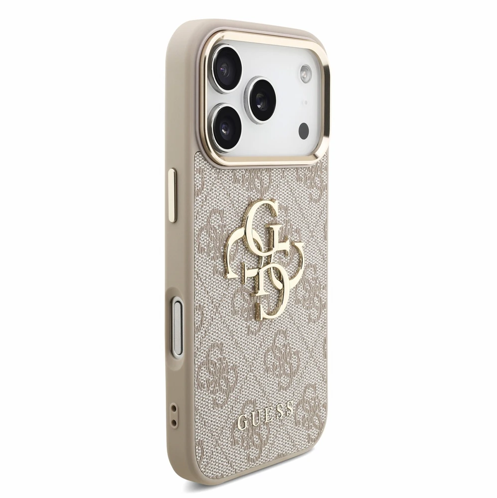 Dėklas Guess PU 4G Metal Logo Strap Case for iPhone 18 Pro Rožinė