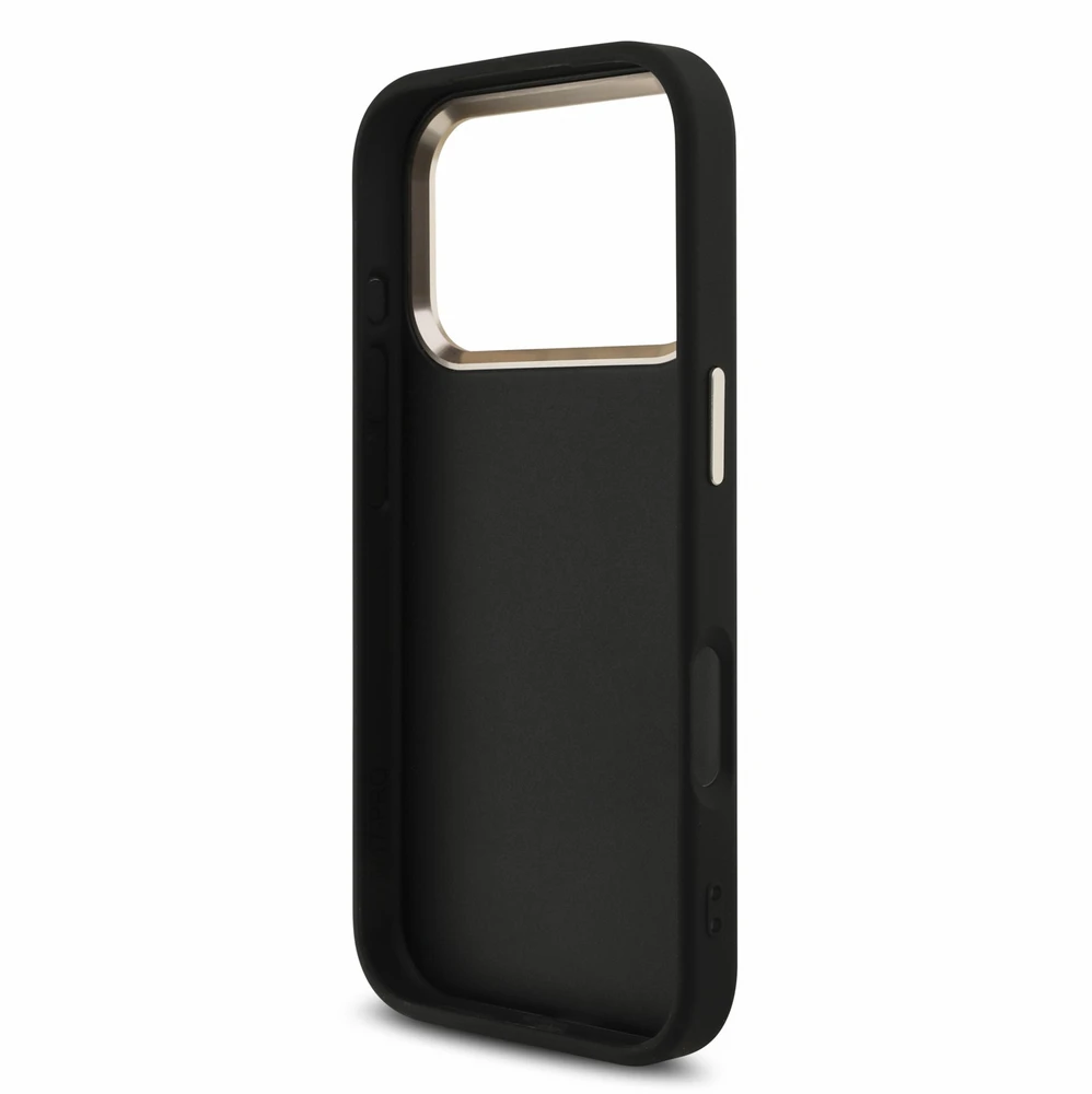 Dėklas Guess PU 4G Metal Logo Strap Case for iPhone 18 Pro Juodas