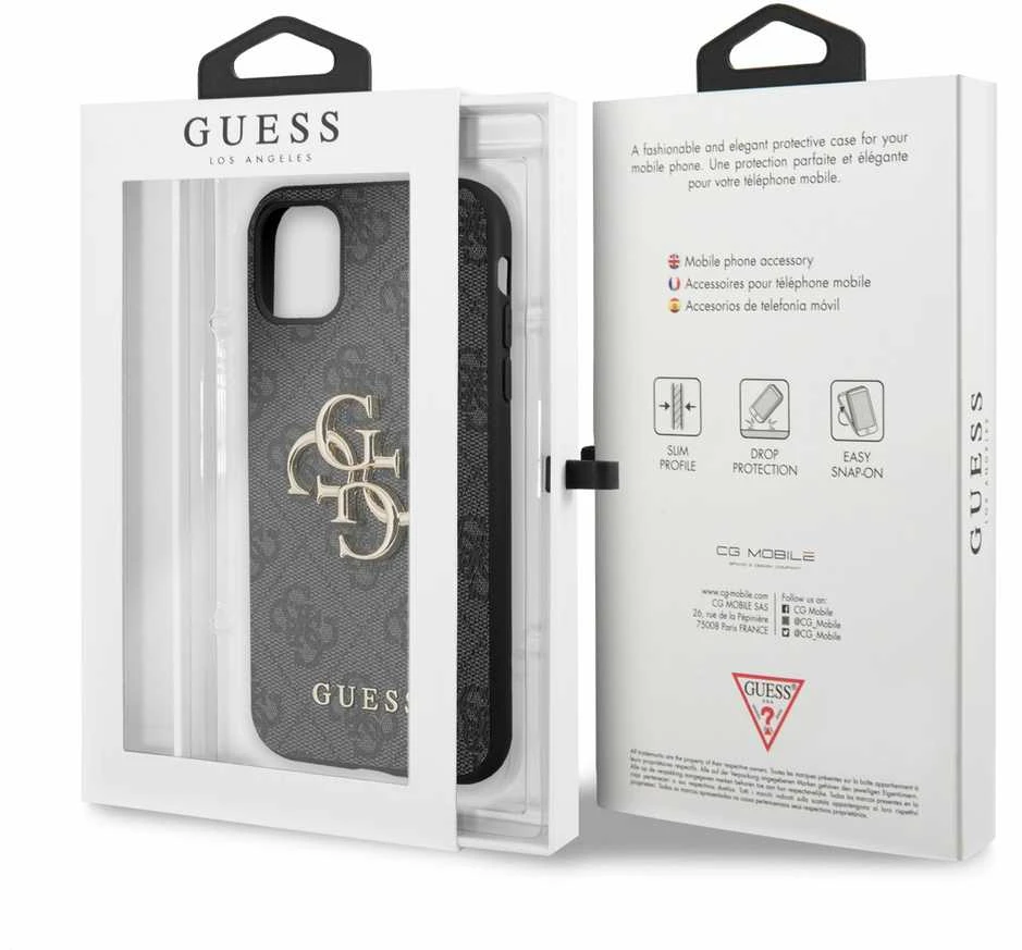 Dėklas Apple iPhone 11 Guess Big Metal Logo GUHCN614GMGGR juodos spalvos