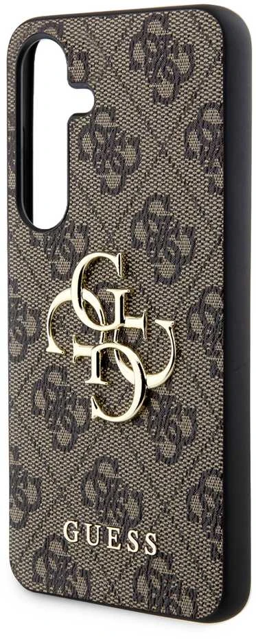 Guess PU 4G Metal Logo dėklas skirtas Samsung Galaxy S24 rudos spalvos