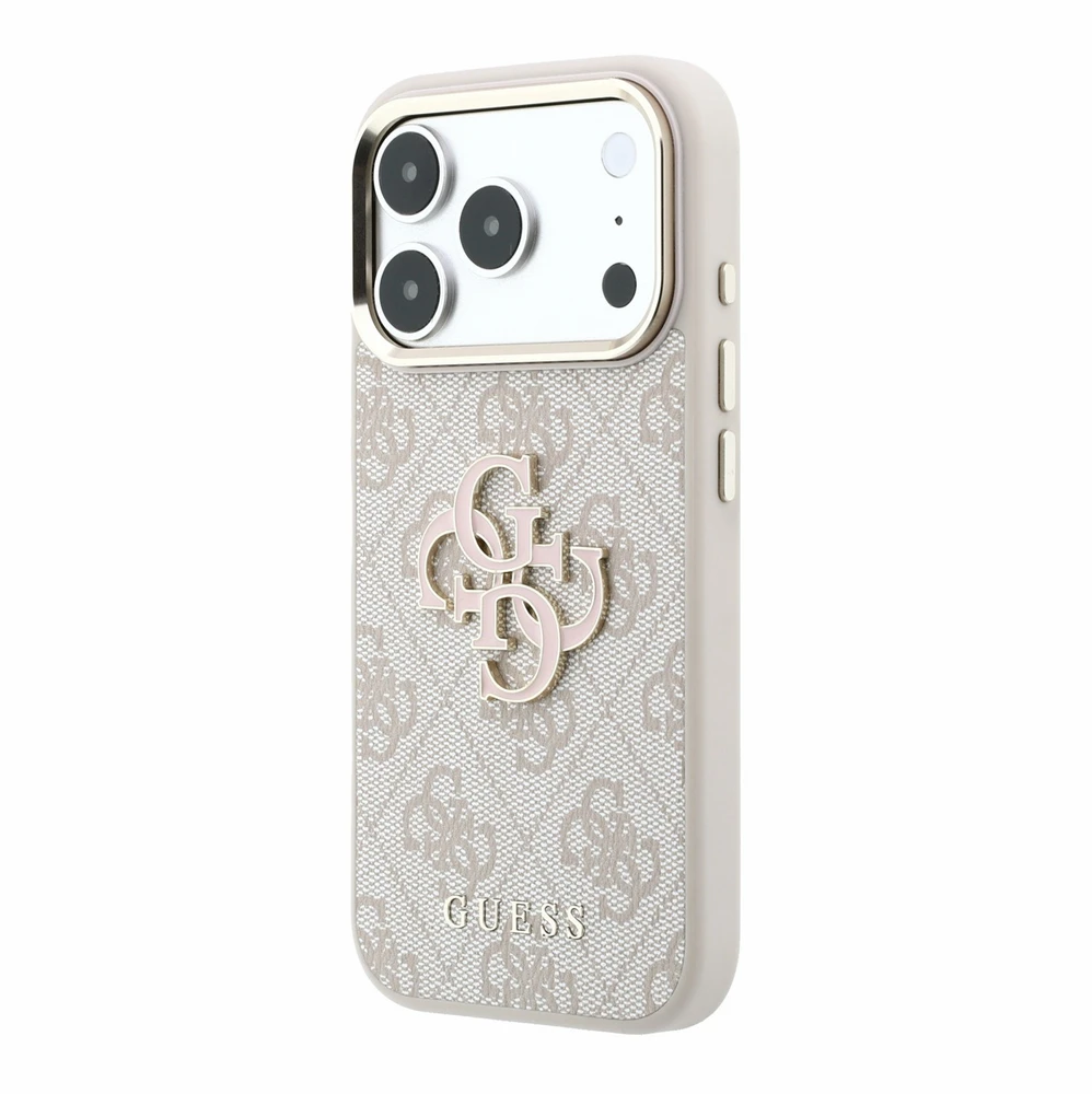 Dėklas Guess 4G & Big Resin Logo, skirtas iPhone 18 Pro Max / 17 Pro Max, rožinė
