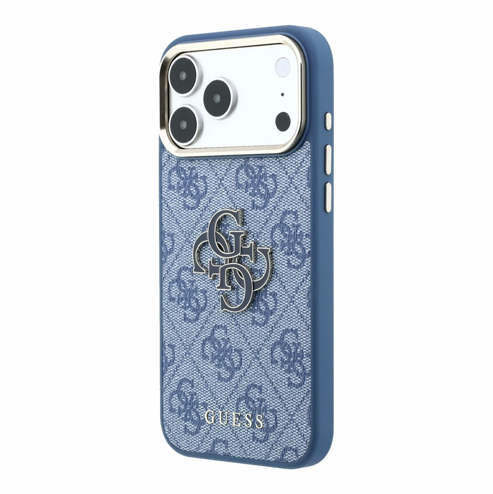 Dėklas Guess 4G & Big Resin Logo do iPhone 18 Pro Max / 17 Pro Max Šviesiai mėlynas