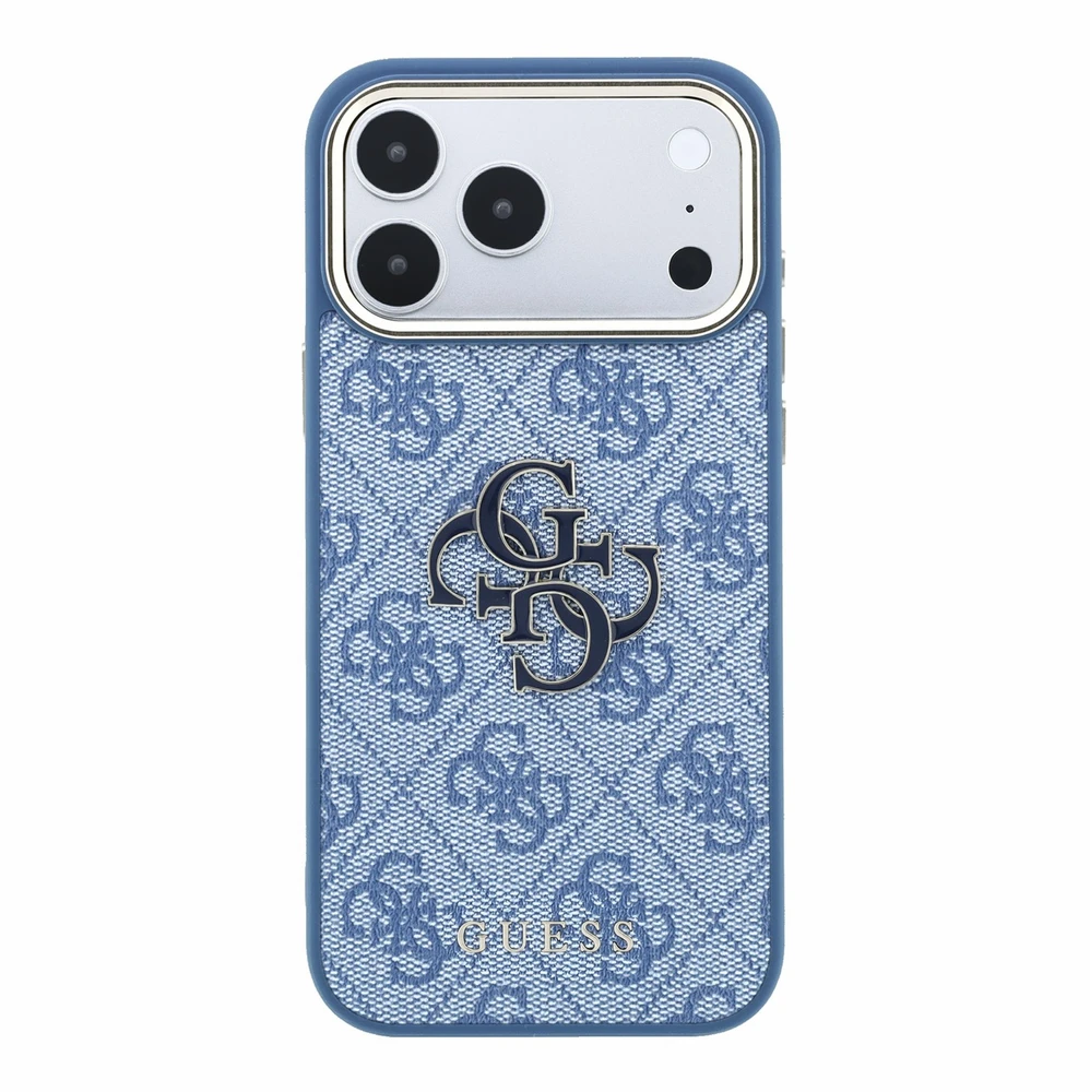 Dėklas Guess 4G & Big Resin Logo do iPhone 18 Pro Max / 17 Pro Max Šviesiai mėlynas