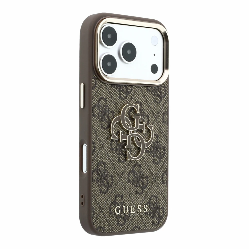 Dėklas Guess 4G & Big Resin Logo do iPhone 18 Pro Max / 17 Pro Max ruda