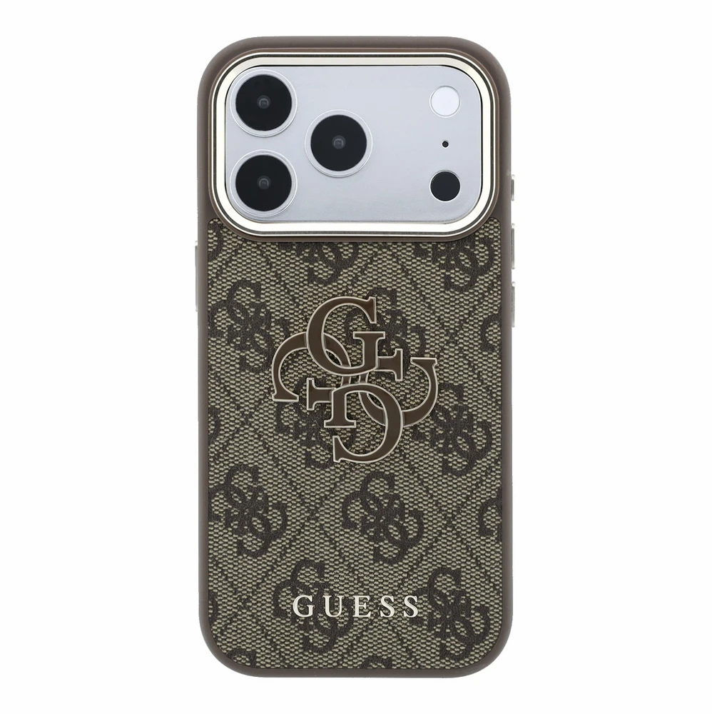 Dėklas Guess 4G & Big Resin Logo skirtas iPhone 18 Pro / iPhone 17 Pro ruda