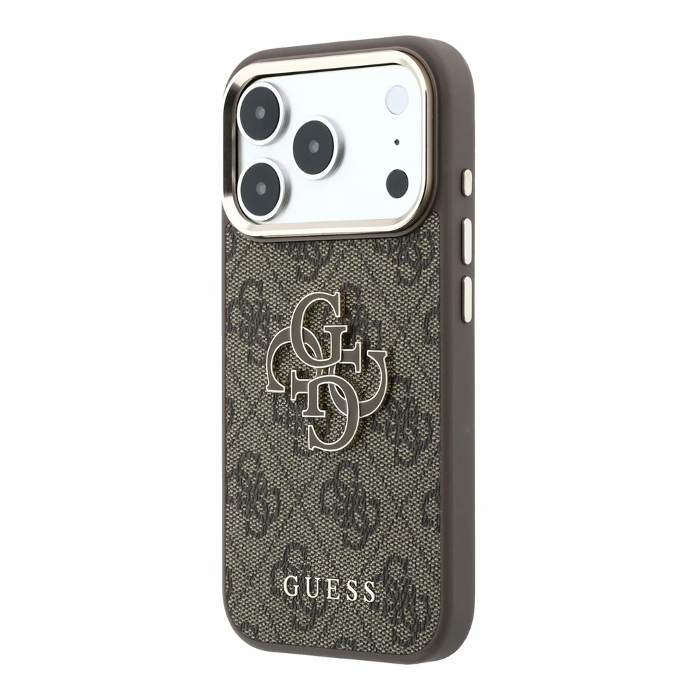 Dėklas Guess 4G & Big Resin Logo skirtas iPhone 18 Pro / iPhone 17 Pro ruda