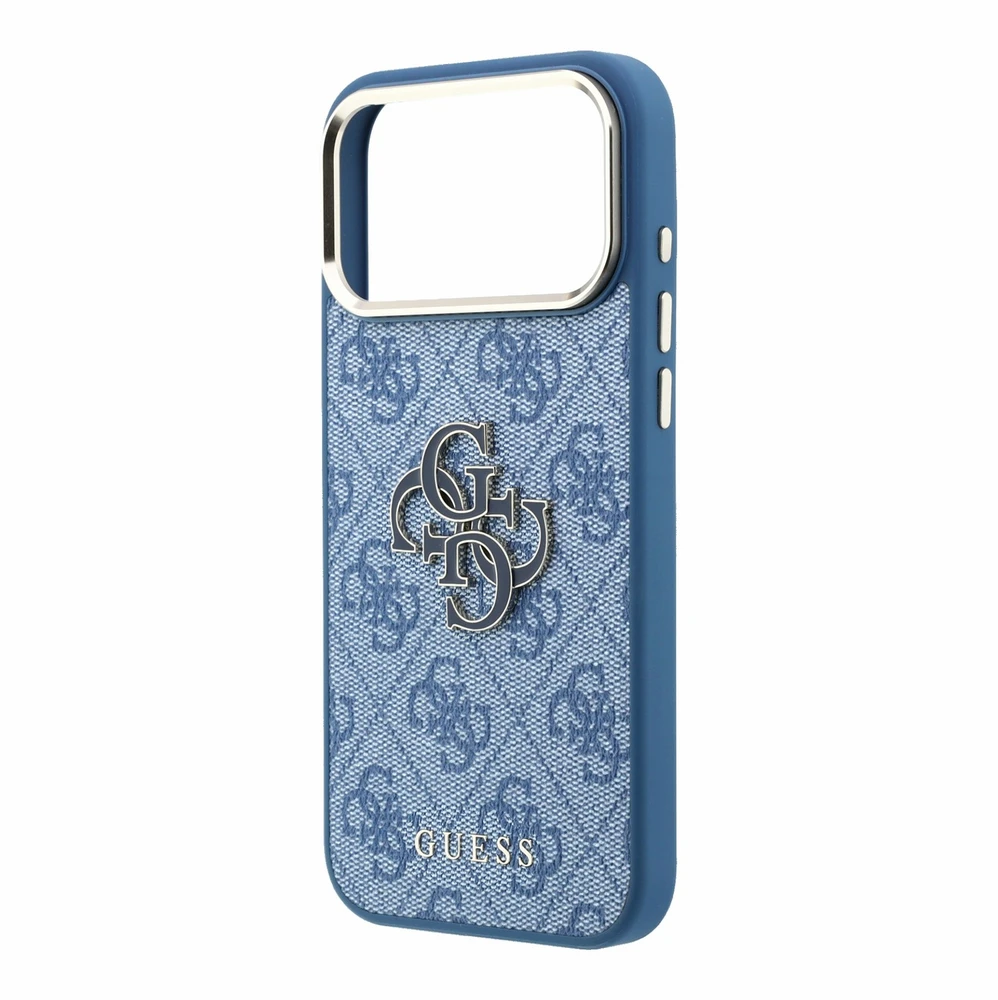 Dėklas Guess 4G & Big Resin Logo do iPhone 18 Pro Max / 17 Pro Max Šviesiai mėlynas