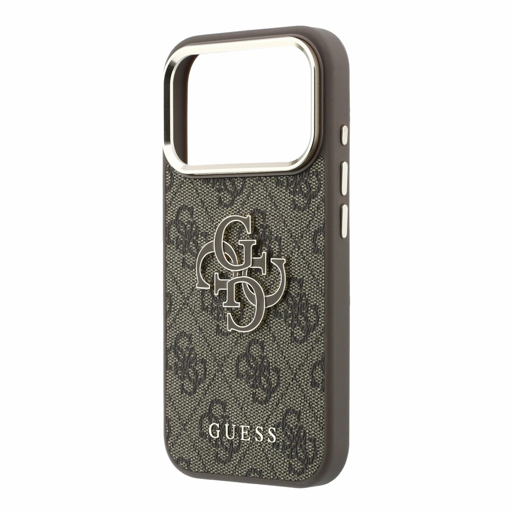 Dėklas Guess 4G & Big Resin Logo skirtas iPhone 18 Pro / iPhone 17 Pro ruda