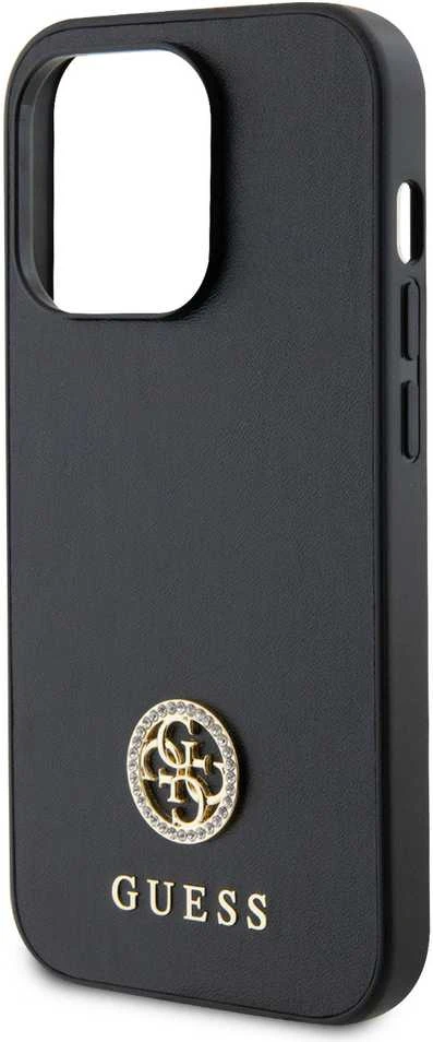 Dėklas GUESS GUHCP15LPS4DGPK IPHONE 15 PRO 6.1 "Juodas/Juodas HARDCASE STRASS METAL LOGO