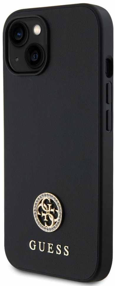 Dėklas GUESS GUHCP15SPS4DGPK IPHONE 15/14/13 6.1 "Juodas / Juodas HARDCASE STRASS METAL LOGO