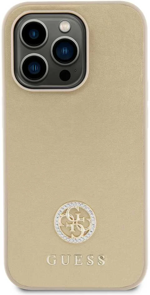 Dėklas GUESS GUHCP15XPS4DGPD IPHONE 15 PRO MAX 6.7 "ZLOTY/GOLD HARDCASE STRASS METAL LOGO