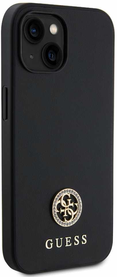 Dėklas GUESS GUHCP15SPS4DGPK IPHONE 15/14/13 6.1 "Juodas / Juodas HARDCASE STRASS METAL LOGO