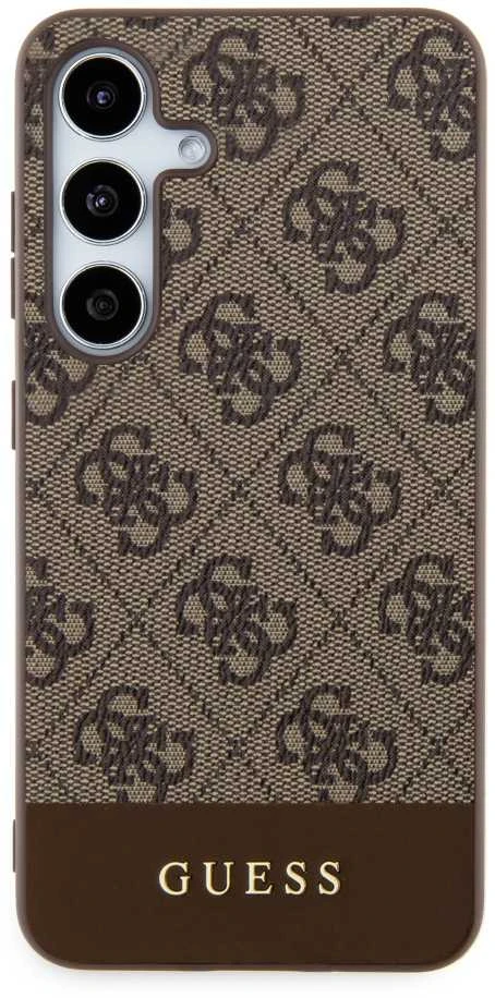 Samsung Galaxy S24 Plus Guess dėklas 4G Stripe Collection (GUHCS24MG4GLBR) rudos spalvos