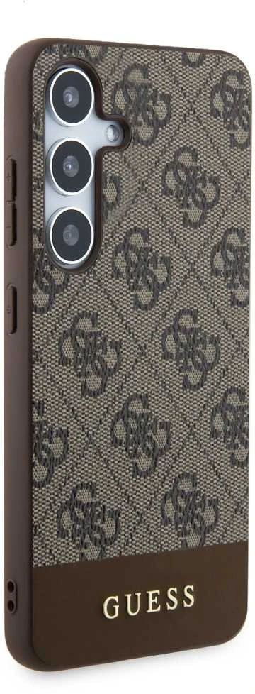 Samsung Galaxy S24 Plus Guess dėklas 4G Stripe Collection (GUHCS24MG4GLBR) rudos spalvos