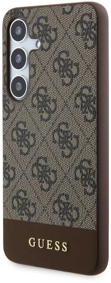 Samsung Galaxy S24 Plus Guess dėklas 4G Stripe Collection (GUHCS24MG4GLBR) rudos spalvos