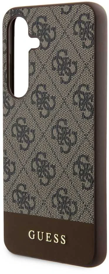Samsung Galaxy S24 Plus Guess dėklas 4G Stripe Collection (GUHCS24MG4GLBR) rudos spalvos