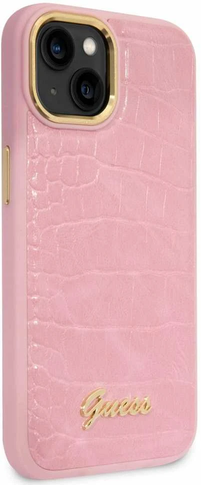 Dėklas GUESS GUHCP14MHGCRHP IPHONE 14 PLUS / 15 PLUS 6.7 "Rožinis / Rožinis HARDCASE CROCO COLLECTION