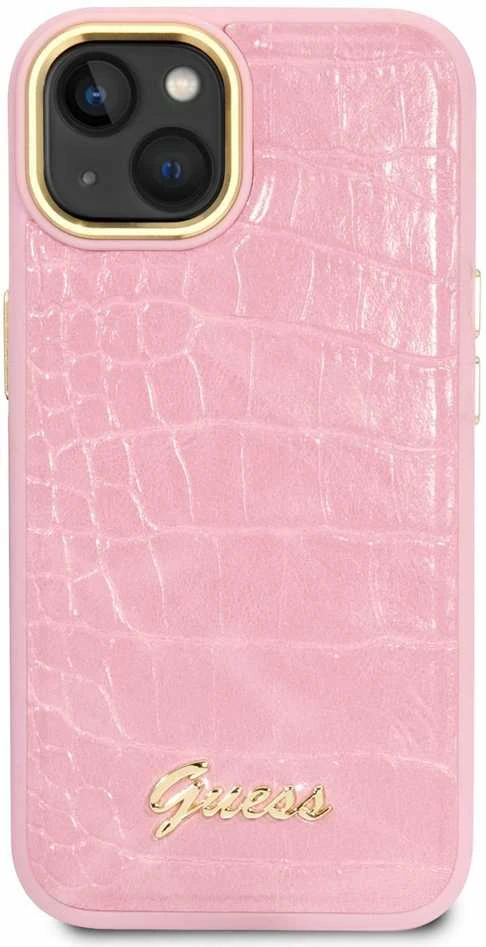 Dėklas GUESS GUHCP14MHGCRHP IPHONE 14 PLUS / 15 PLUS 6.7 "Rožinis / Rožinis HARDCASE CROCO COLLECTION